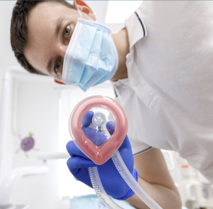 What is sedation dentistry? Is it safe? 2 Nitrous oxide mask prepared for minimal sedation at our London, Ontario dental clinic