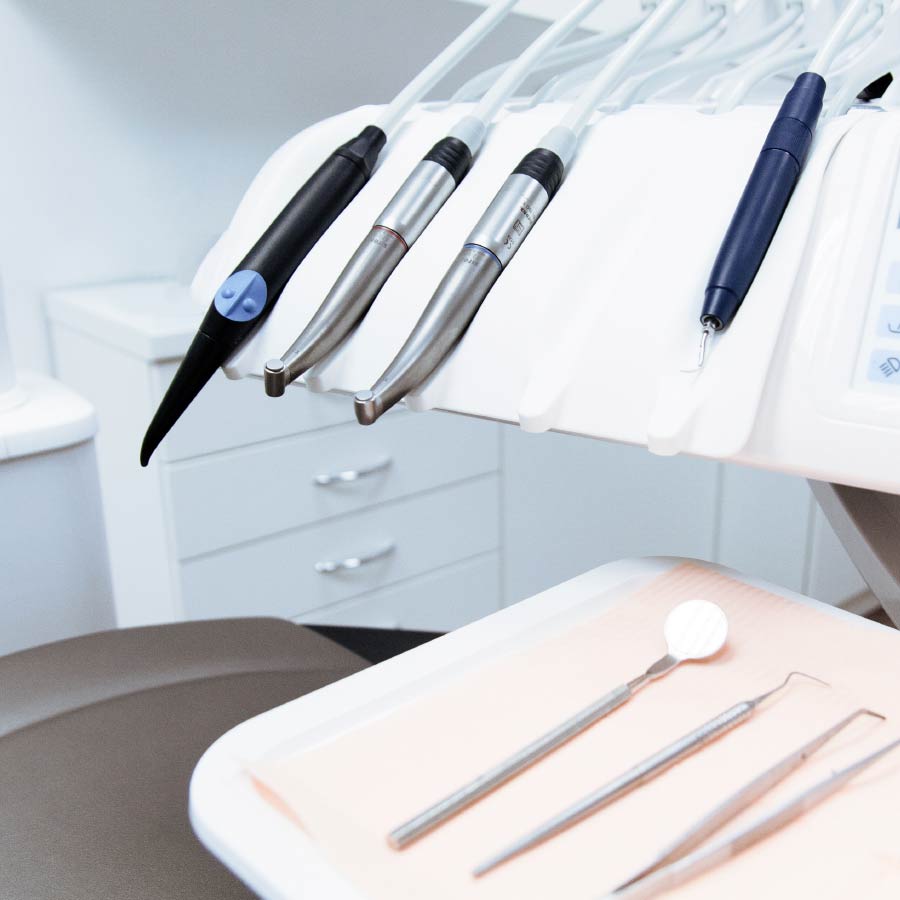 Dental Fillings in London Ontario 4 Instruments and materials prepared for placing dental fillings in London, Ontario